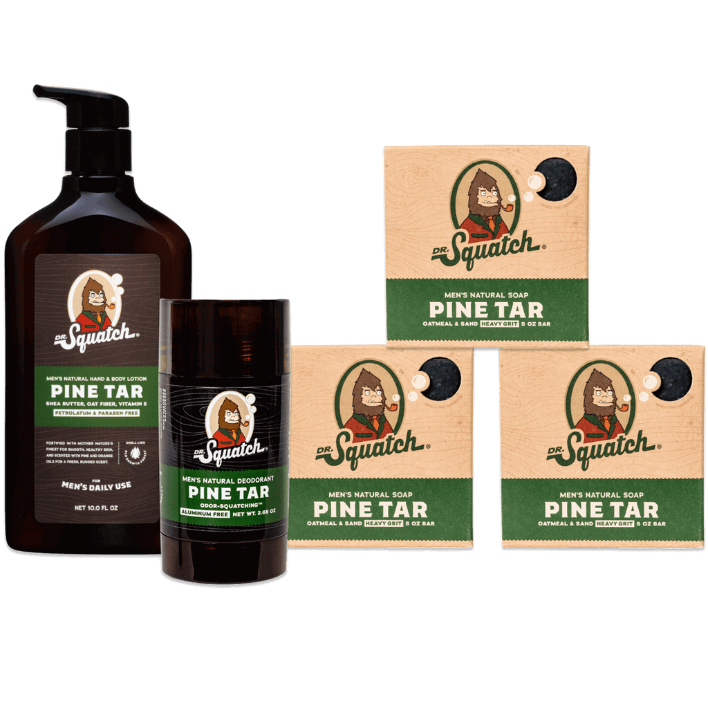 Dr. Squatch All Natural Bar Soap for Men with Heavy Grit Pine Tar