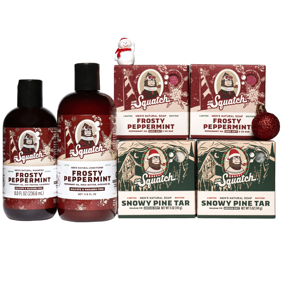 Dr. Squatch's All-New All-Natural Shampoo and Conditioner will