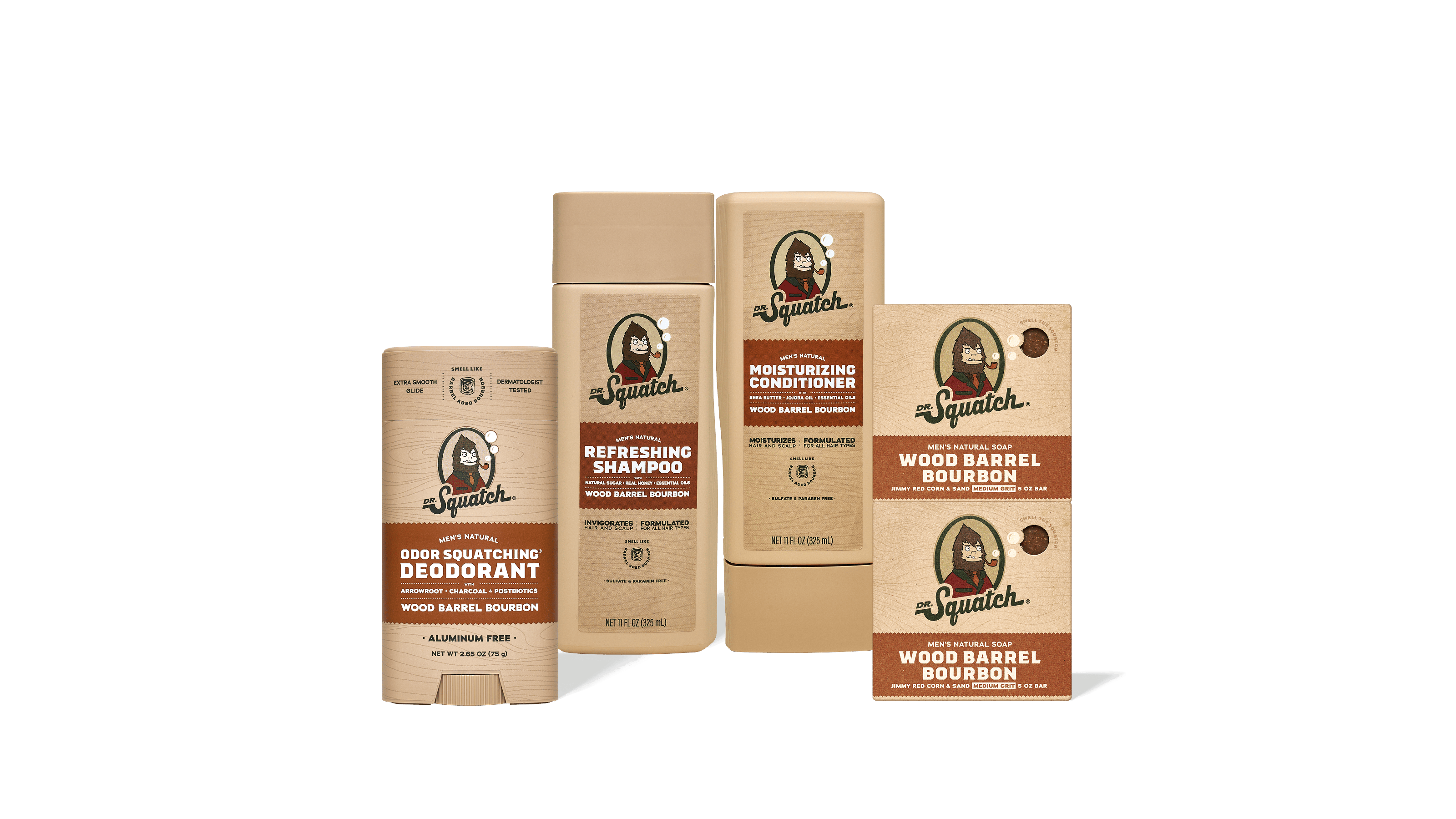 Rhubarb プティアッシュ サマルカンド チャーム ブラウン ウッド Hair-to-Toe: Wood Barrel Bourbon - Dr. Squatch