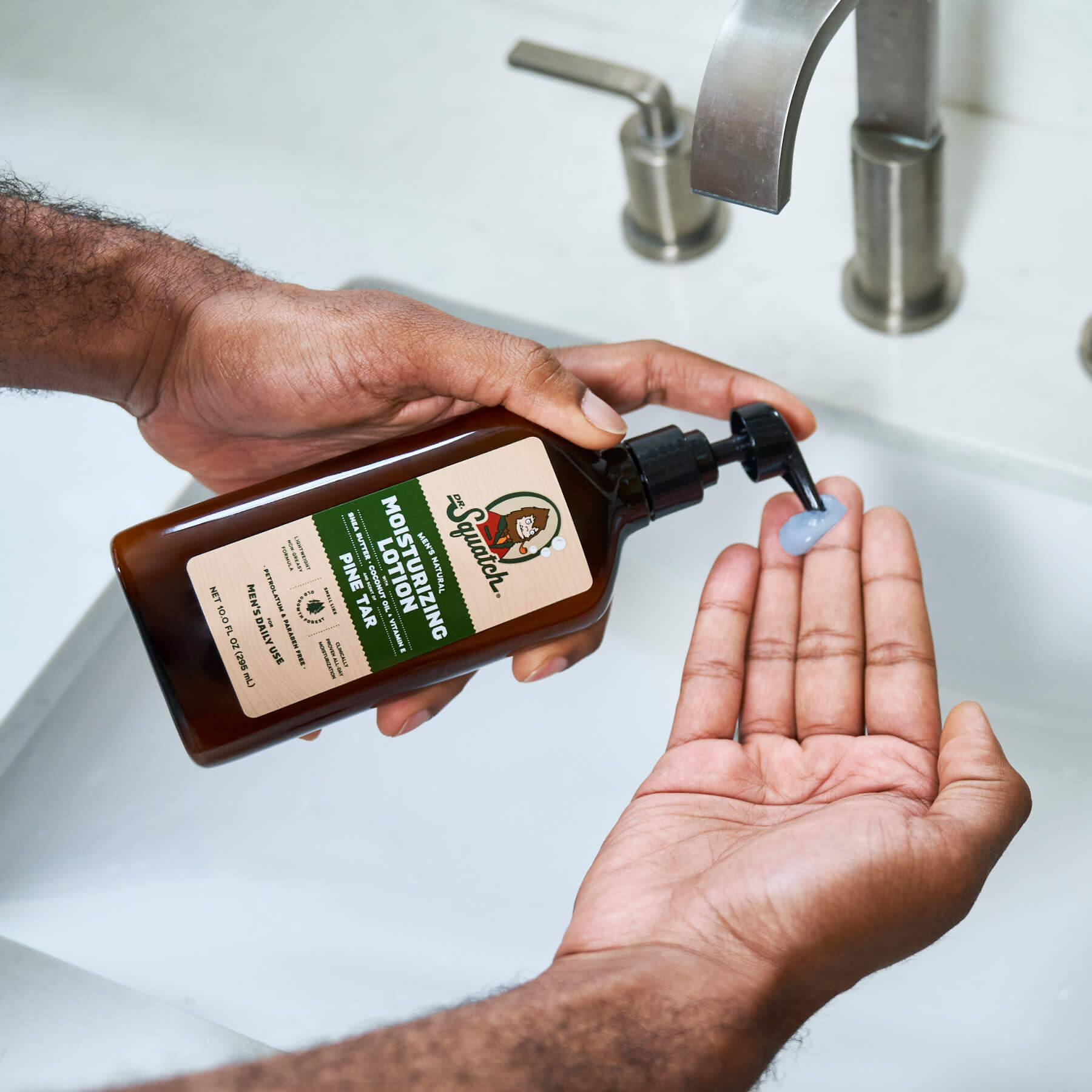 Dr. Squatch Men's Natural Lotion Non-Greasy Men's Lotion - 24-Hour Moisturization Hand and Body Lotion - Made with Shea Butter, Coconut Oil, and