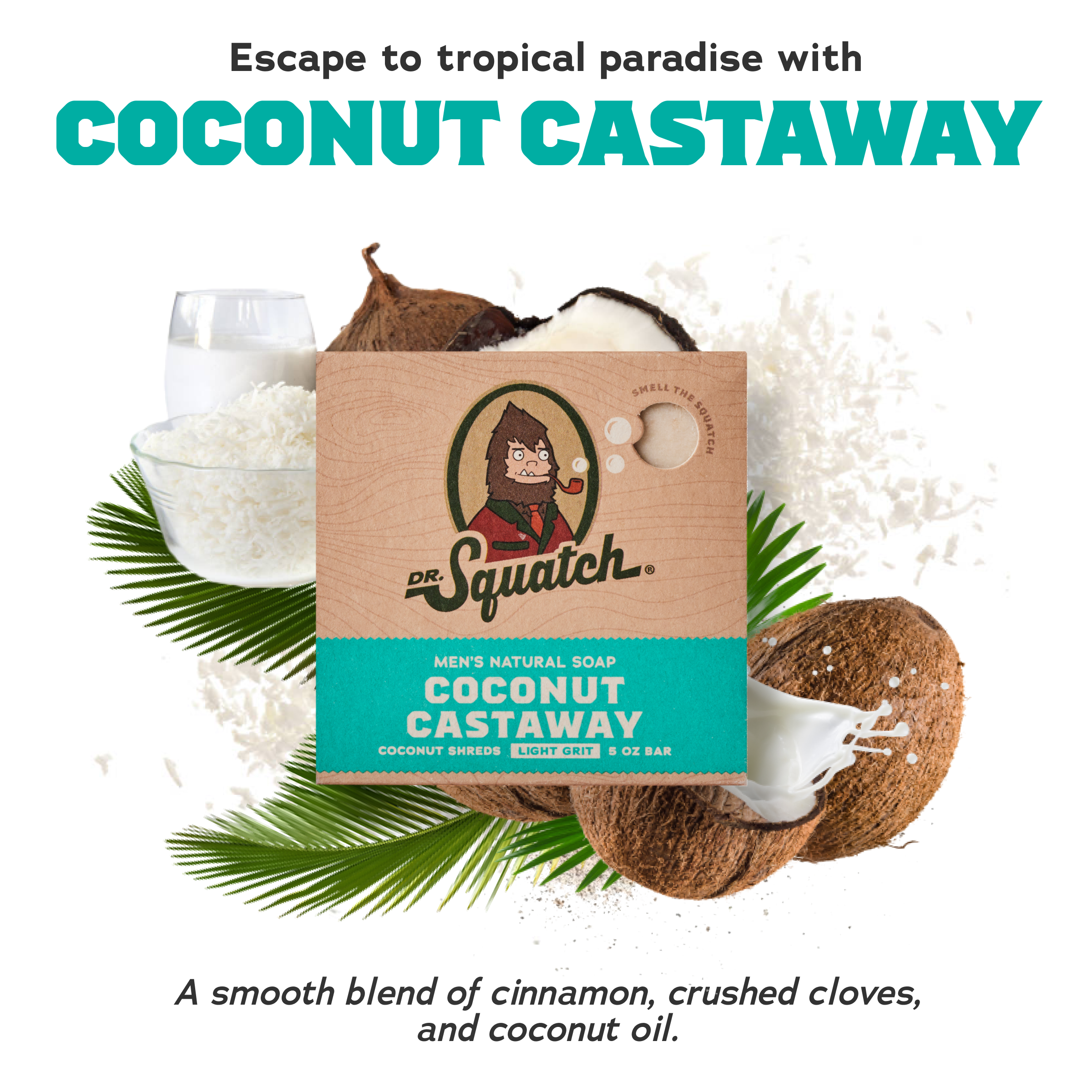 Dr. Squatch Coconut Castaway Deodorant, 2.65 oz