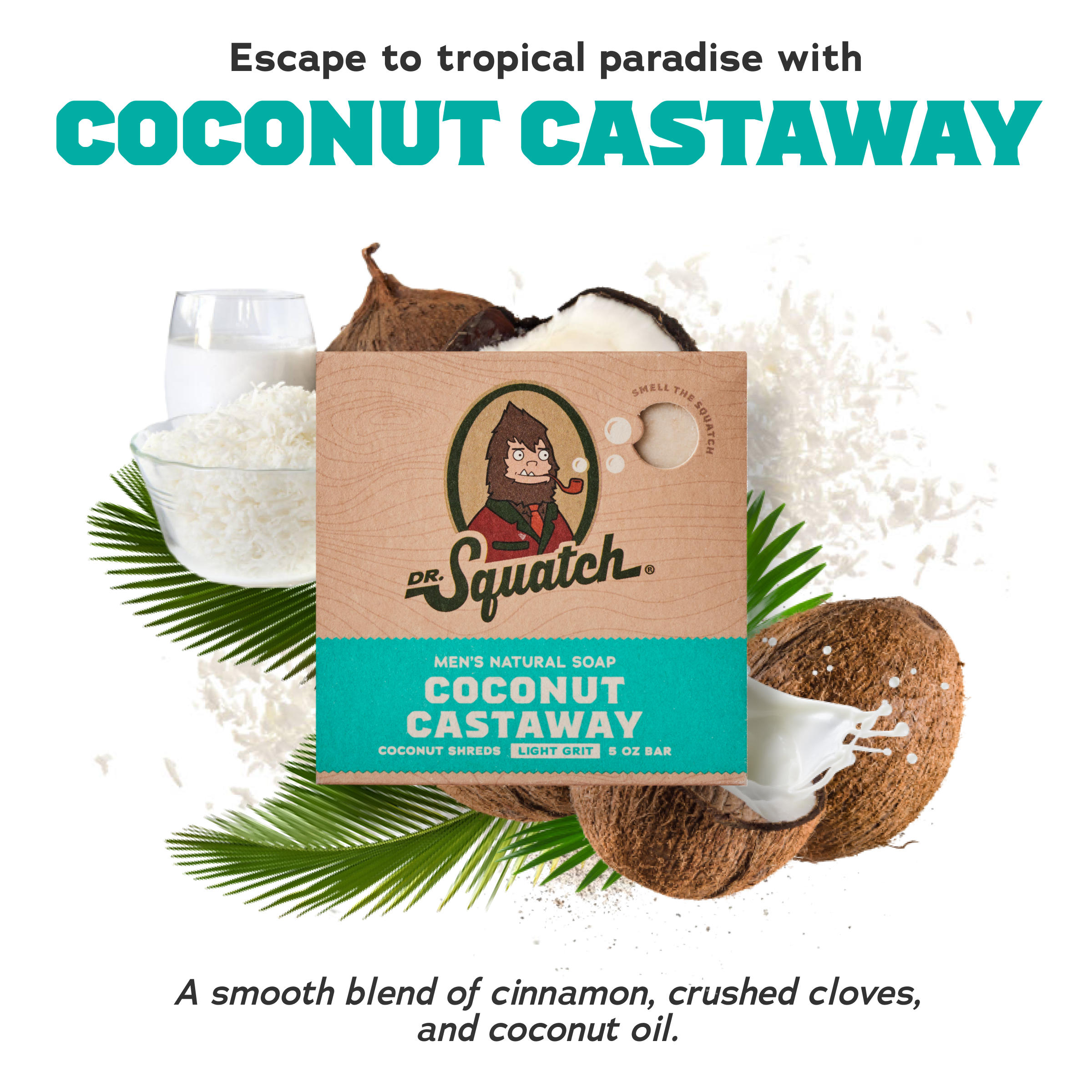 Dr. Squatch Coconut Castaway “Toasted Coconut” All-Natural Bar Soap 5oz