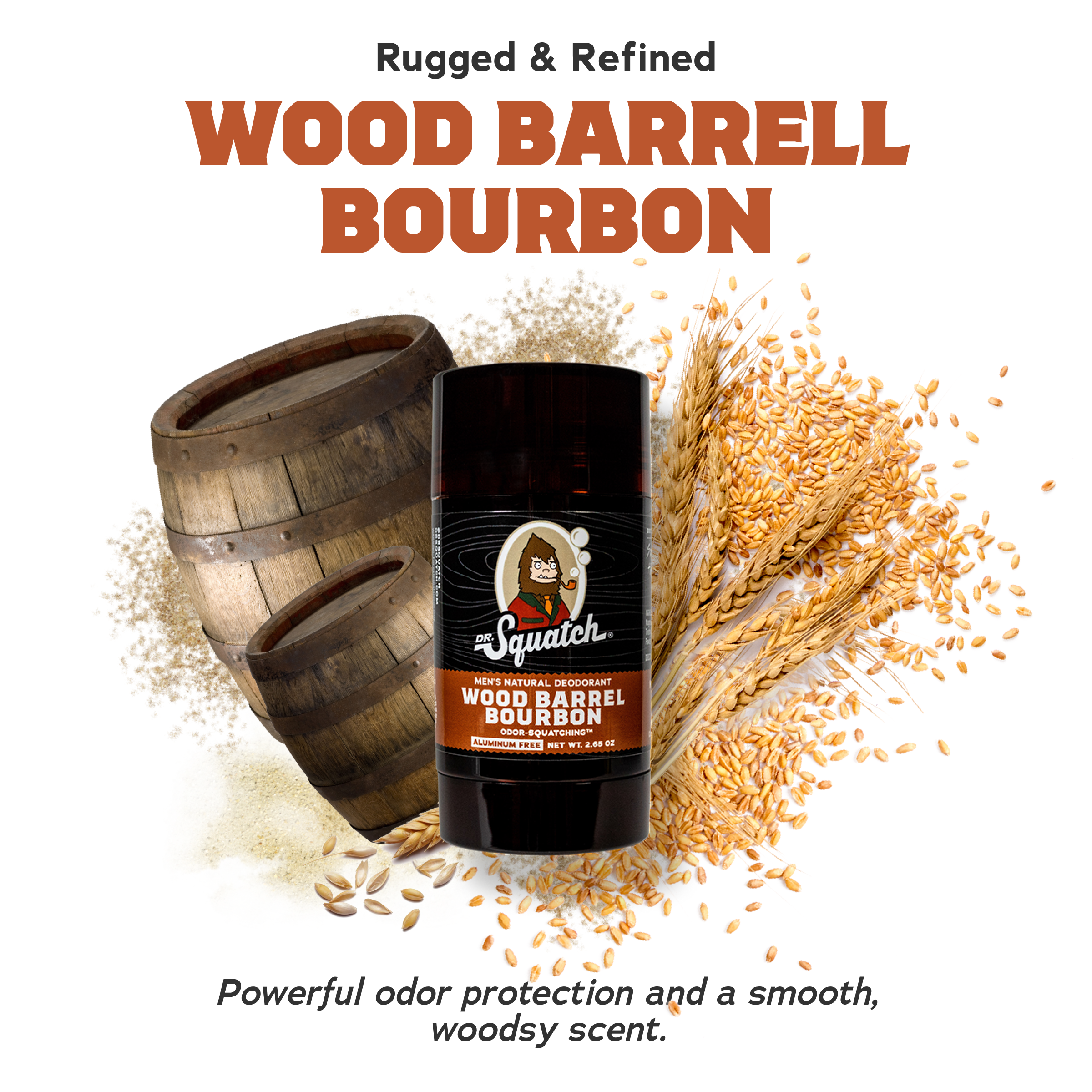 Dr. Squatch Deodorant Wood Barrel Bourbon 3pk Mens Natural 2.65oz