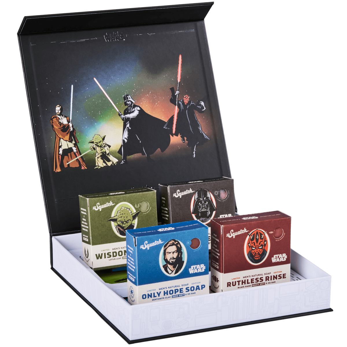 The Dr. Squatch Soap Star Wars Soap Collection with Collector’s Box - Men’s Natural Bar Soap - 4 Bar Soap Bundle and Collector’s Box - Dr. Squa