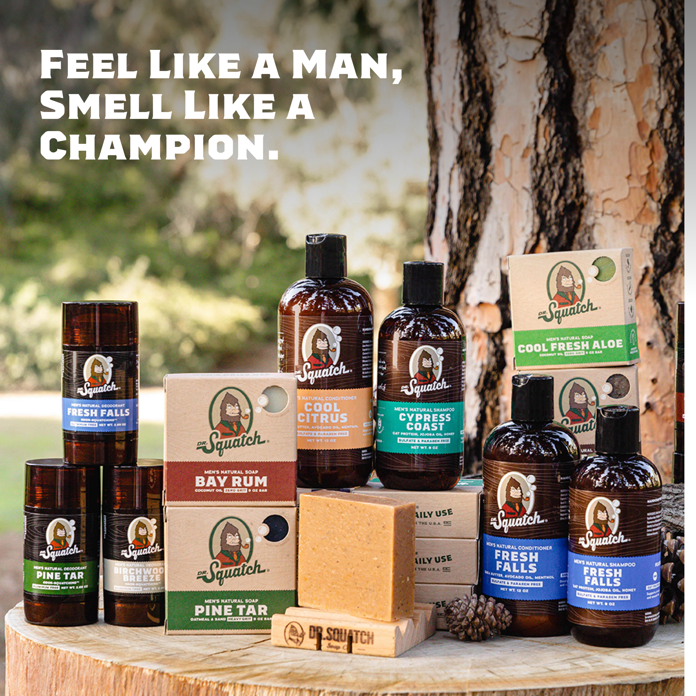 Dr. Squatch Natural Deodorant for Men 3 Pack Pine Tar – Odor