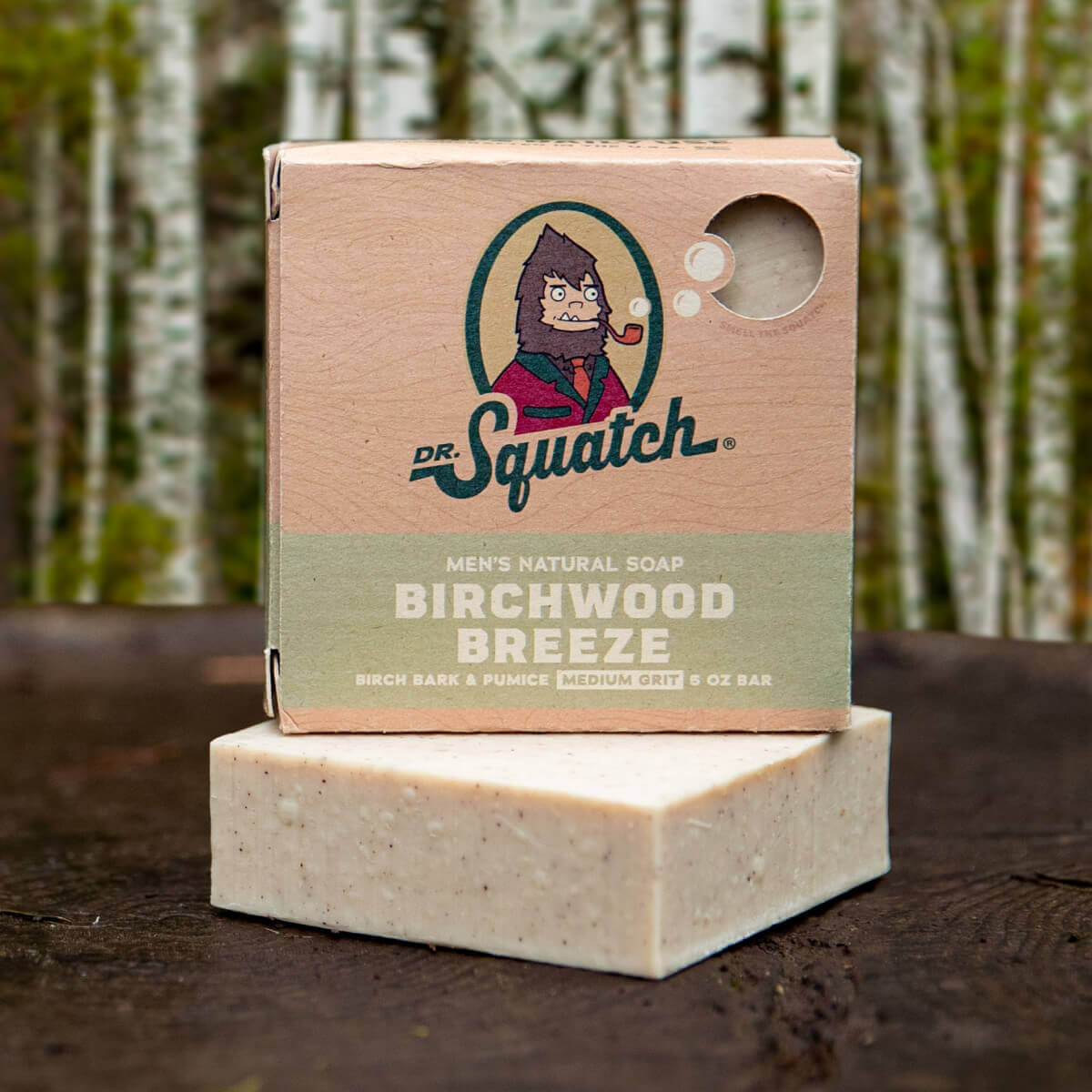 Dr. Squatch Basic Squatch Forest Pack - Pine Tar and Birchwood Breeze -  Handmade Bar Soap With Organic Oils, Soap Gripper and Saver