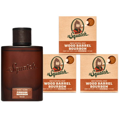  Dr. Squatch Men's Cologne Fireside Bourbon - Natural Cologne  made with sustainably-sourced ingredients - Manly fragrance of cedarwood,  clove, and patchouli - Inspired by Wood Barrel Bourbon Bar Soap 