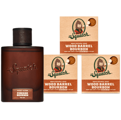 NEW! Dr SQUATCH Wood Barrel Bourbon Trio Set ( Lotion & 2 Bars